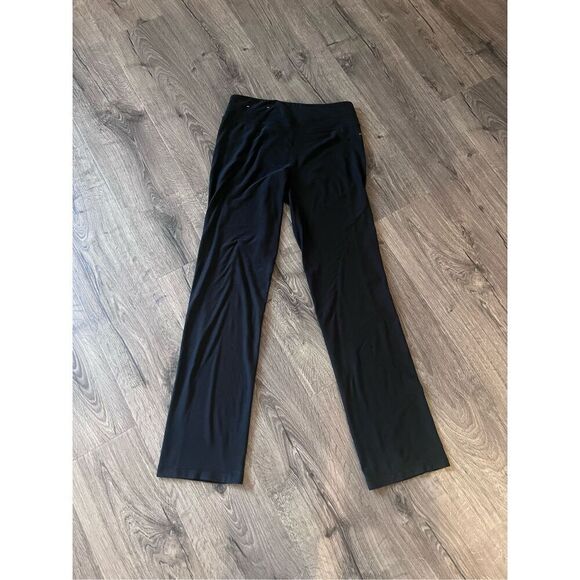 Nike Yoga Pants Womens Size S Black Swoosh Athletic Stretch Straight - Picture 4 of 4